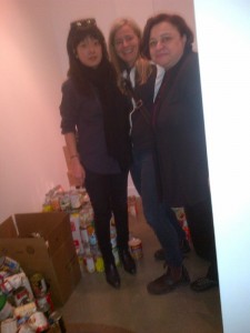 Linda Sargeant and her team sorting and wrapping at Core Realty Offices (747 Queen E)