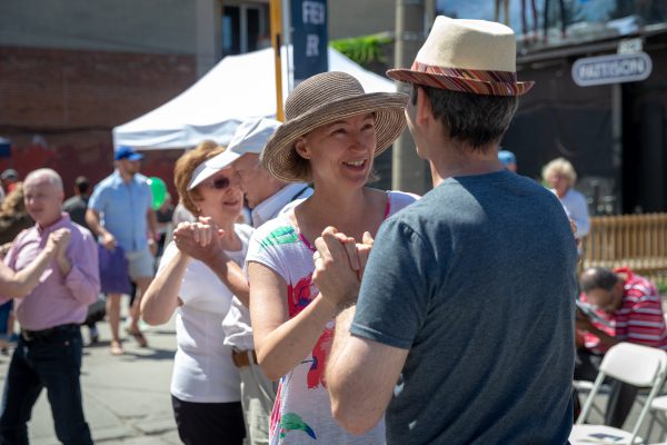 Enjoying a Bees' Knees Charleston Lesson near the Main Stage on Broadview (credit: PAWELECphoto)