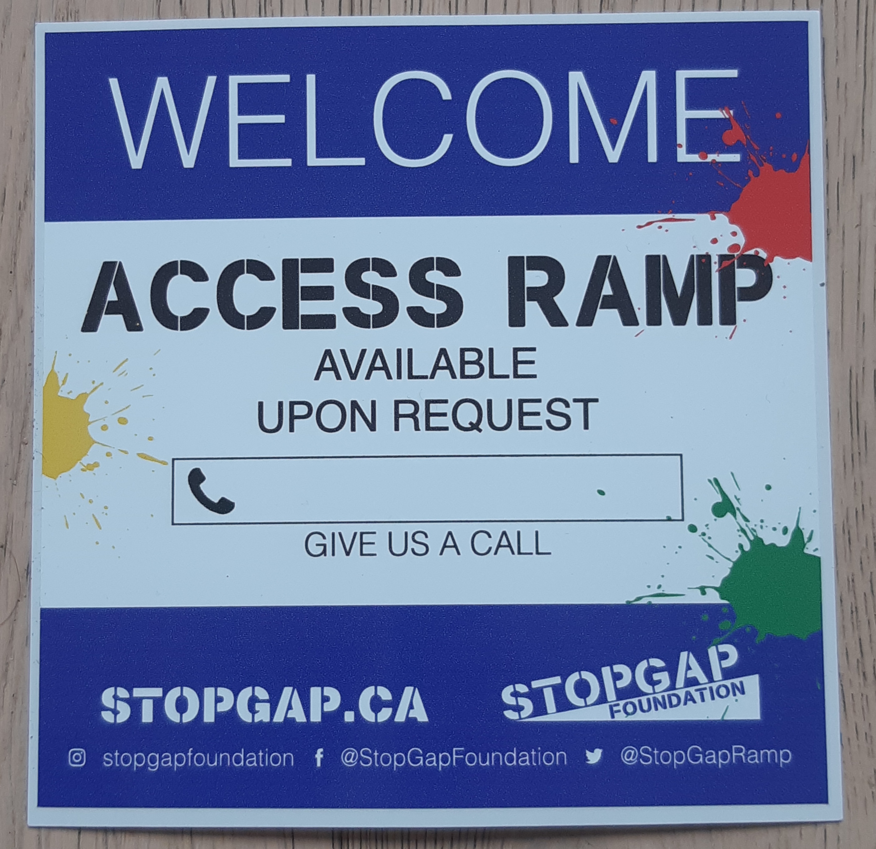 Riverside StopGap ramp sticker