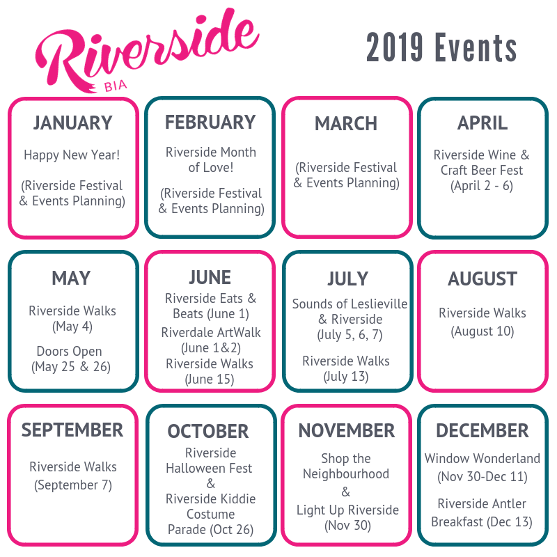 2019 Riverside Events Calendar