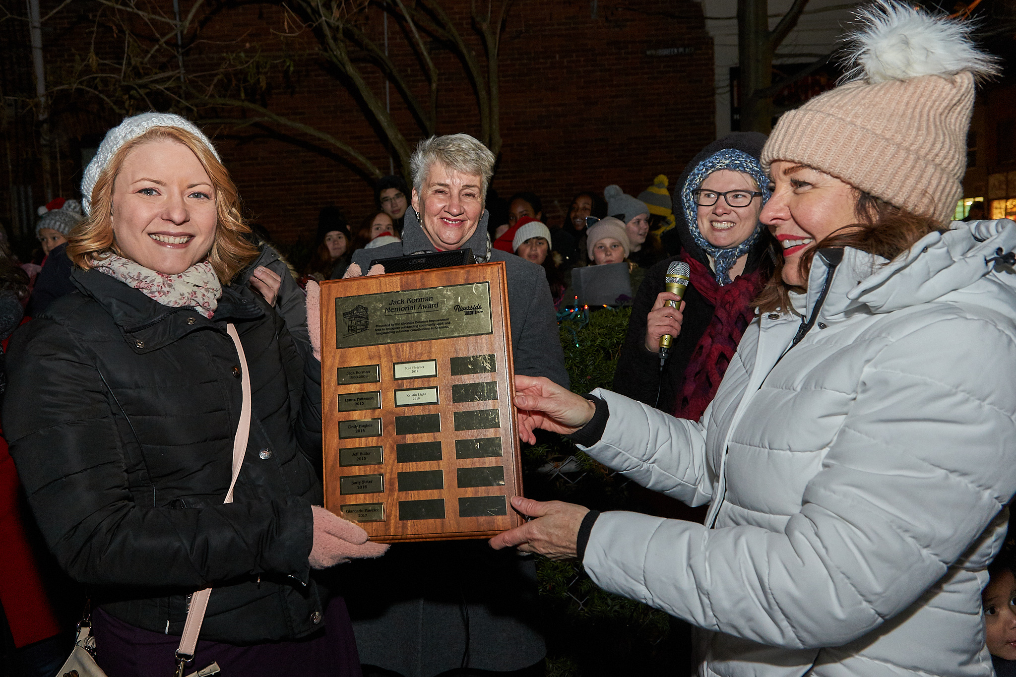 Kristin Light is presented with the Jack Korman Memorial Award by Director Dianna Kennedy, Toronto, 2019