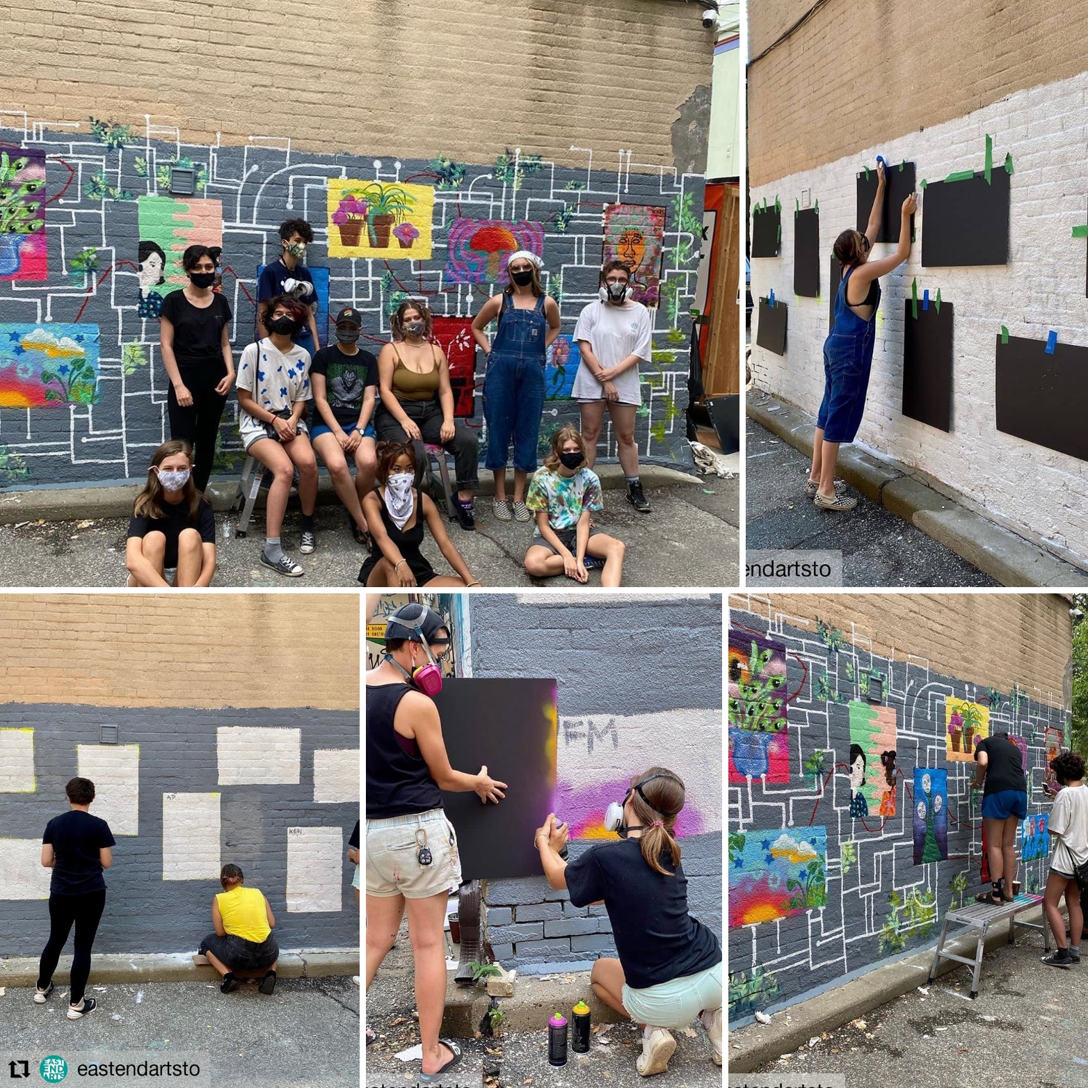 Girls Mural Camp 2020 in Riverside: Co-created mural process by an amazing team at 4 Munro