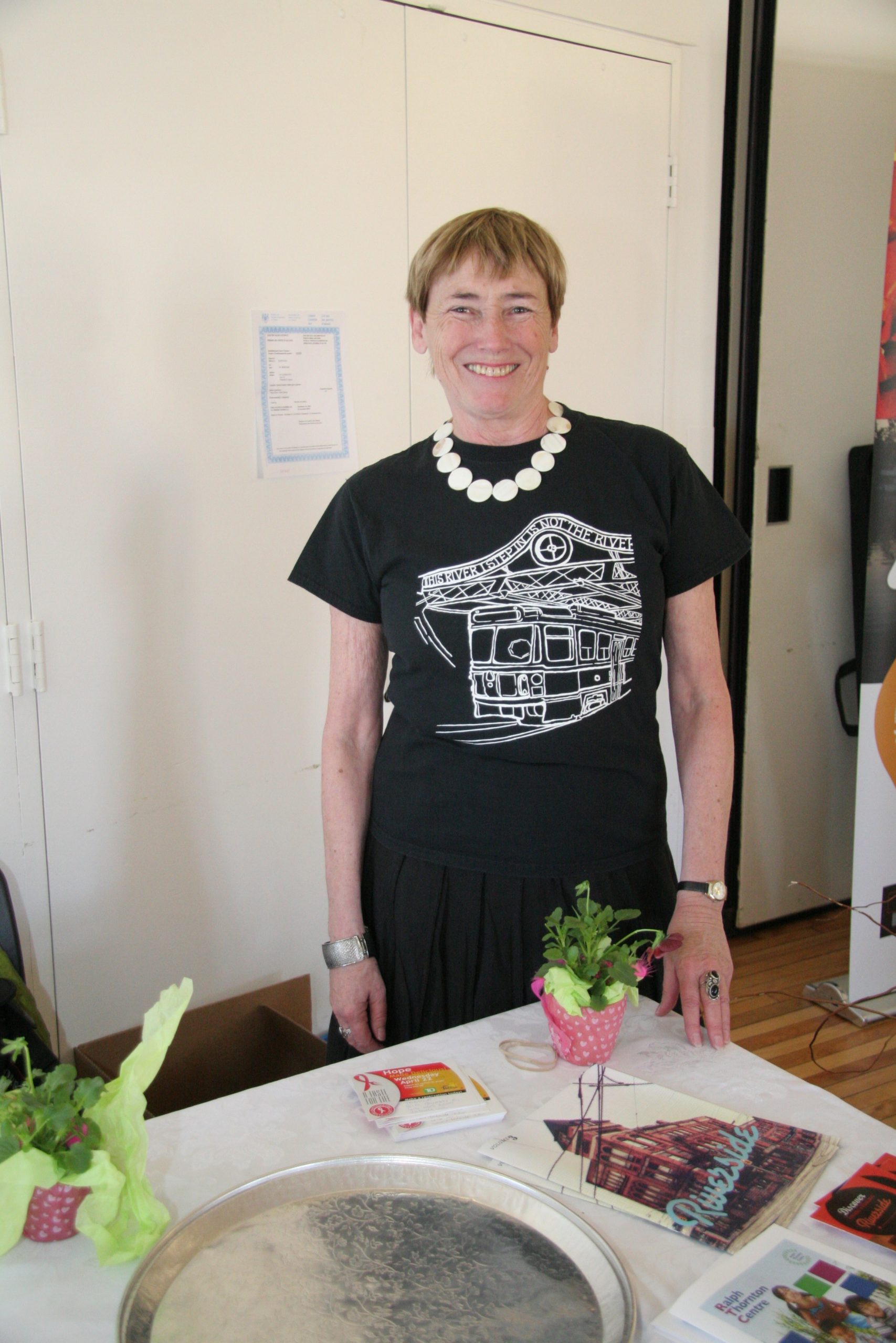 Lynne volunteering with the Riverside BIA at Riverside Wine Fest held in the Ralph Thornton Community Centre (2015)