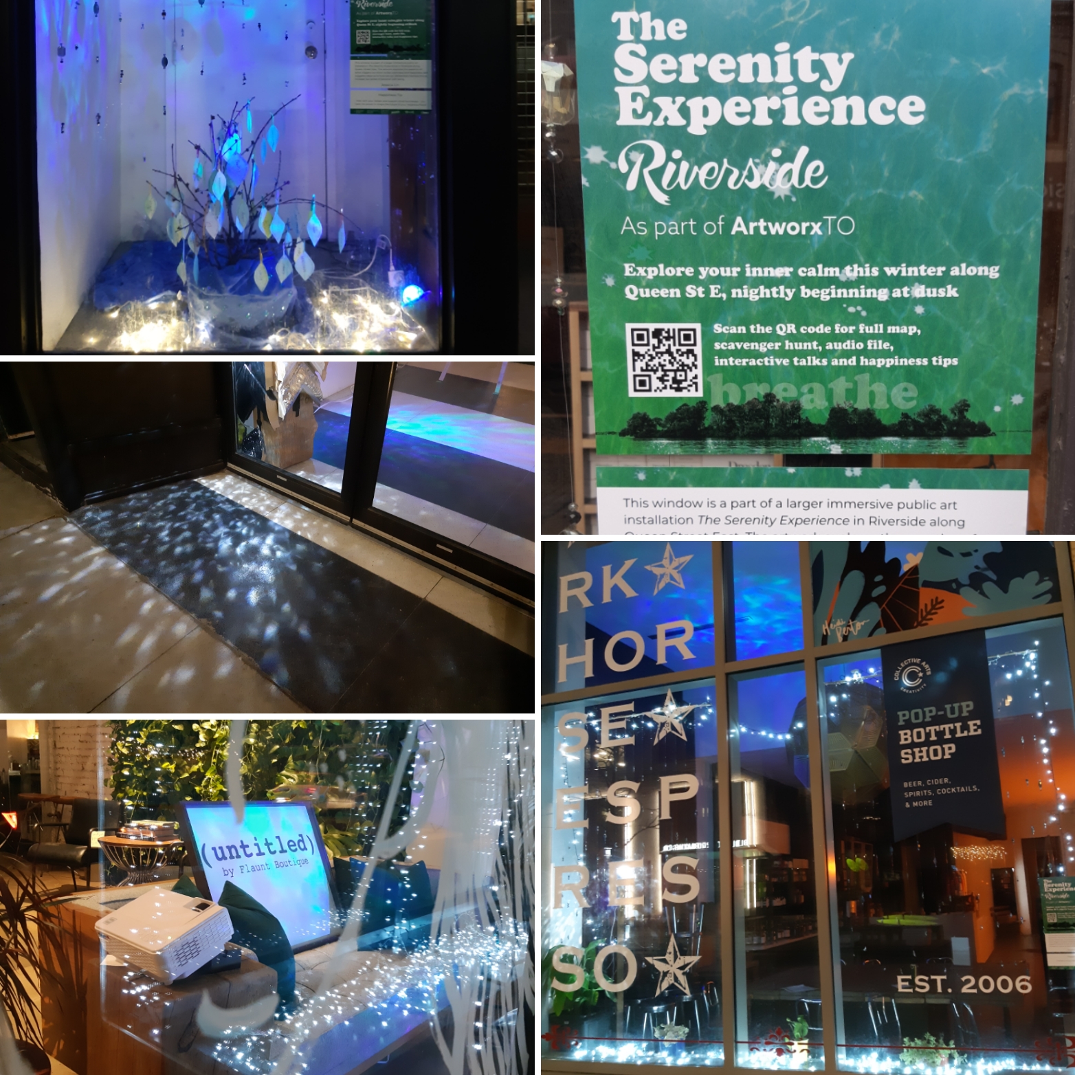 The Serenity Experience Riverside as part of ArtworxTO (collage of photos)
