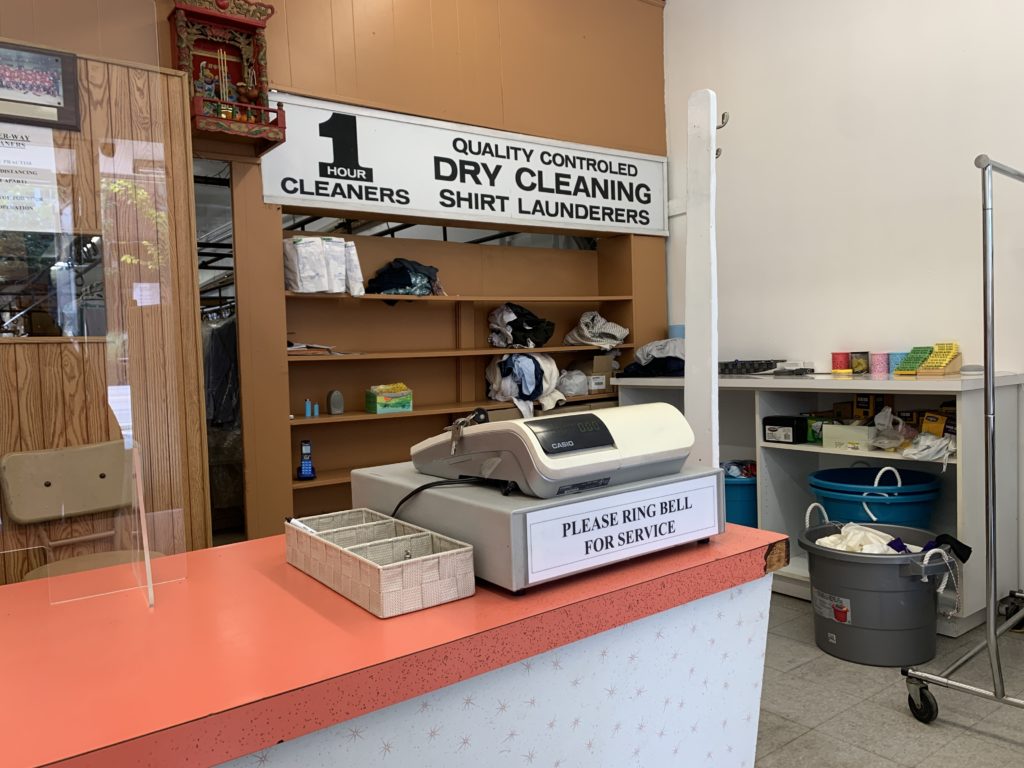 Photo of the front counter inside Better Way Cleaners at 724 Queen St E
